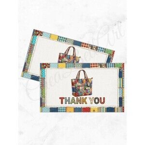 60 Patchwork Cards Bag Design Thank You Cards